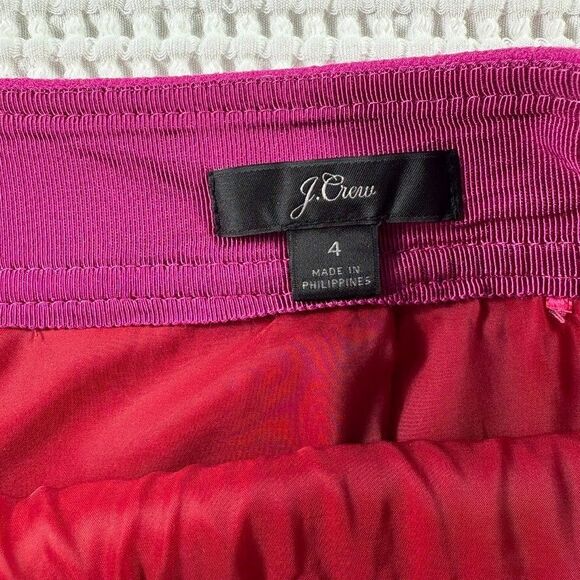 J Crew mini skirt women's 4 double serge wool pink lined work 60s mod - Picture 2 of 10